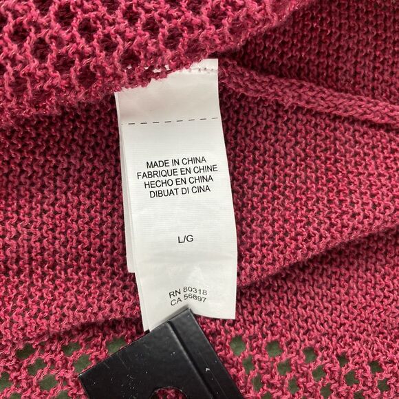 Lucky Brand Womens Large Cardigan Open Knit Red Bohemian Boho Chic Whimisgoth - Picture 6 of 11